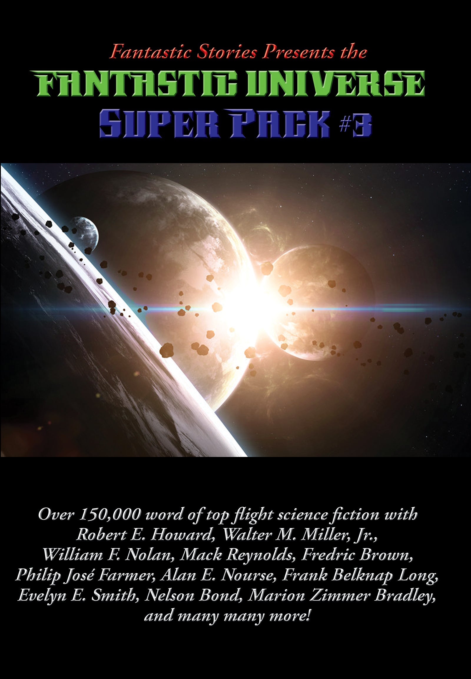 Cover art for Positronic Super Pack #26, the third Fantastic Universe Super Pack.