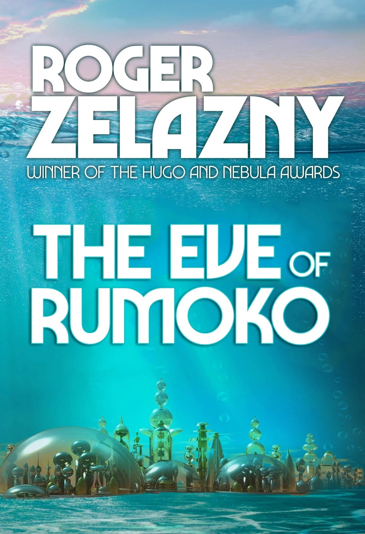 Book cover featuring an underwater city with clear, domed buildings reminiscent of bubbles.