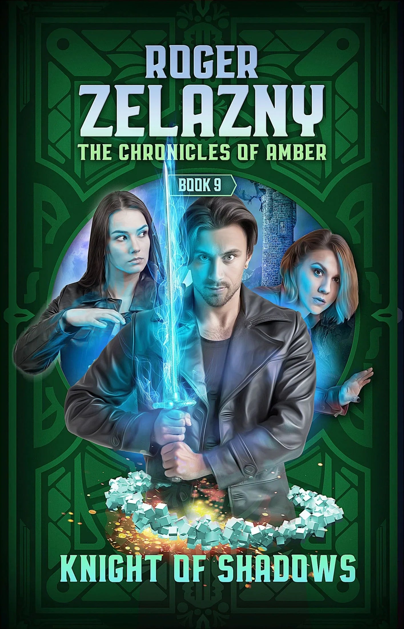 Cover art for Knight of Shadows, the nineth book in acclaimed science fiction writer Rodger Zelazny's high fantasy series, the Chronicles of Amber.